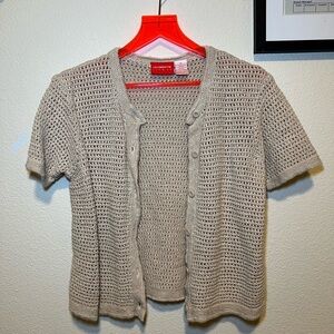 Liz Claiborne Cream Cardigan Sweater